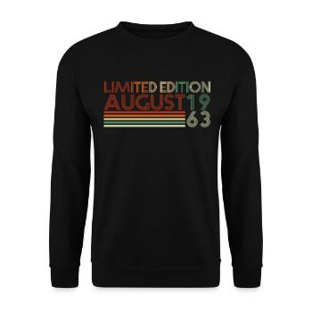 59th birthday August born 1963 Gift idea - Unisex Sweatshirt - black - Front - Alina (178cm) & Michal (187cm)
