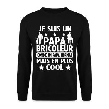 Je Suis Un Papa Bricoleur Cadeau - Sweat-shirt Unisexe - noir - Devant - Alina (178cm) & Michal (187cm)