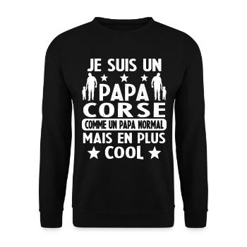 Papa Corse Plus Cool Cadeau - Sweat-shirt Unisexe - noir - Devant - Alina (178cm) & Michal (187cm)