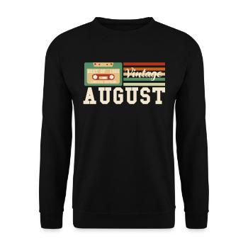 37th birthday August born 1985 Gift idea - Unisex Sweatshirt - black - Front - Alina (178cm) & Michal (187cm)