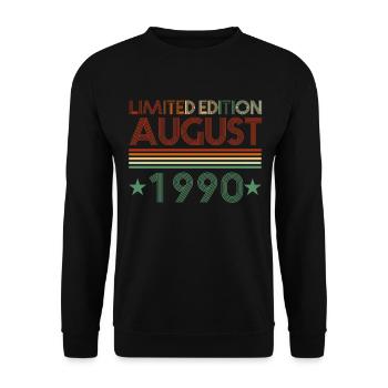 32ème anniversaire Août né 1990 Idée cadeau - Sweat-shirt Unisexe - noir - Devant - Alina (178cm) & Michal (187cm)
