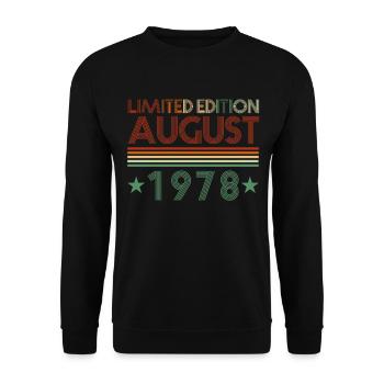 44e anniversaire Naissance en août 1978 Idée cadeau - Sweat-shirt Unisexe - noir - Devant - Alina (178cm) & Michal (187cm)