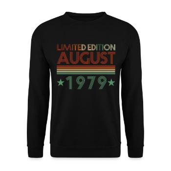 43ème anniversaire Août né 1979 Idée cadeau - Sweat-shirt Unisexe - noir - Devant - Alina (178cm) & Michal (187cm)