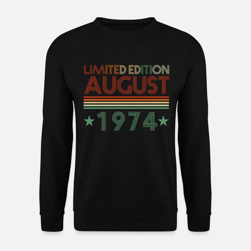 48. Geburtstag August Jahrgang 1974 Geschenkidee - Unisex Pullover - Schwarz