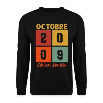 Octobre 2009 Vintage - Sweat-shirt Unisexe - noir - Devant - Alina (178cm) & Michal (187cm)