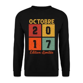 Octobre 2017 Vintage - Sweat-shirt Unisexe - noir - Devant - Alina (178cm) & Michal (187cm)