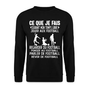 Ce que je fais de mon temps libre jouer au foot - Sweat-shirt Unisexe - noir - Devant - Alina (178cm) & Michal (187cm)