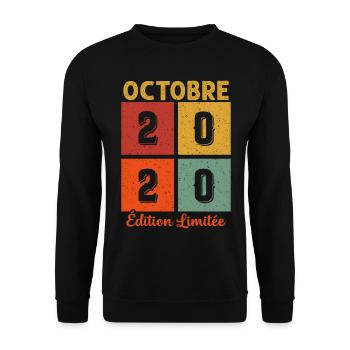 Octobre 2020 Vintage - Sweat-shirt Unisexe - noir - Devant - Alina (178cm) & Michal (187cm)