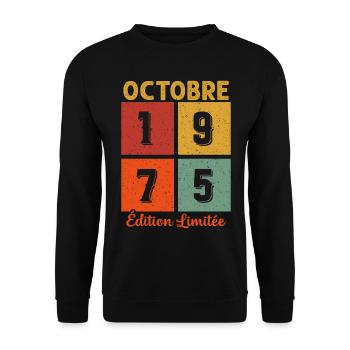 Octobre 1975 Édition limitée - Sweat-shirt Unisexe - noir - Devant - Alina (178cm) & Michal (187cm)