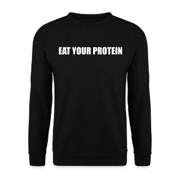 Eat Your Protein Kraftsport - Unisex Pullover - Schwarz - Vorne - Alina (178cm) & Michal (187cm)