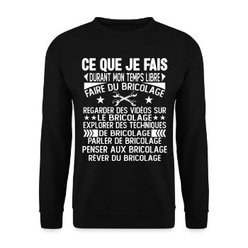Ce que je fais pendant mon temps libre Bricolage - Sweat-shirt Unisexe - noir - Devant - Alina (178cm) & Michal (187cm)