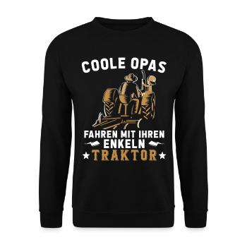 Coole Opa und Enkel mit Traktor Farmer Geschenk - Sweat-shirt Unisexe - noir - Devant - Alina (178cm) & Michal (187cm)
