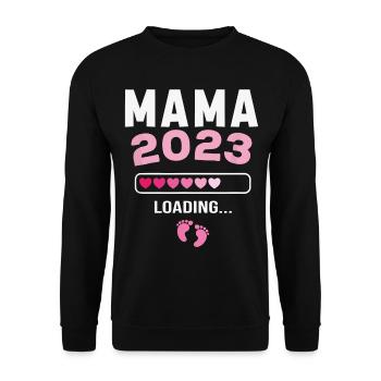 La future maman 2023 annonce sa grossesse - Sweat-shirt Unisexe - noir - Devant - Alina (178cm) & Michal (187cm)