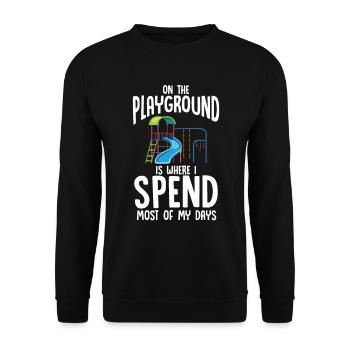 Sur le terrain de jeu, c’est là que je passe la majeure partie de mon - Sweat-shirt Unisexe - noir - Devant - Alina (178cm) & Michal (187cm)