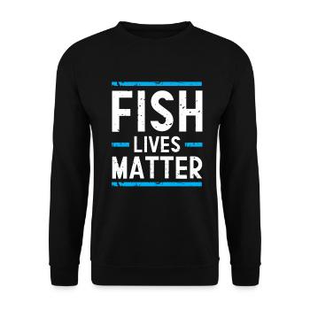 Fish Lives Matter Aquarium d'eau salée Biologie - Sweat-shirt Unisexe - noir - Devant - Alina (178cm) & Michal (187cm)