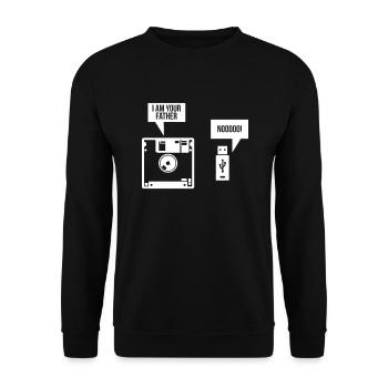 USB Floppy Disk I am Your Father Computer Nerd - Unisex Sweatshirt - black - Front - Alina (178cm) & Michal (187cm)