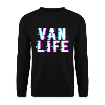 Van Life Camper Van - Unisex Sweatshirt - black - Front - Alina (178cm) & Michal (187cm)