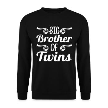 Grand Frère des Jumeaux Großer Bruder - Sweat-shirt Unisexe - noir - Devant - Alina (178cm) & Michal (187cm)