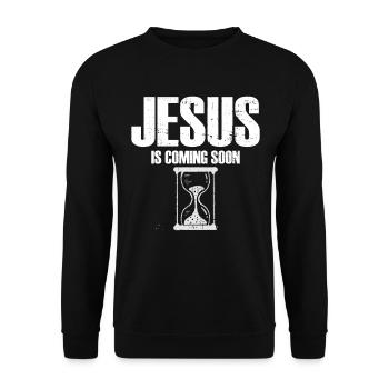Jesus Is Coming Soon Countdown Christian Jesus - Unisex Sweatshirt - black - Front - Alina (178cm) & Michal (187cm)
