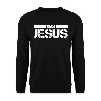 Team Jesus Christian Religion Christ Jesus - Unisex Pullover - Schwarz - Vorne - Alina (178cm) & Michal (187cm)