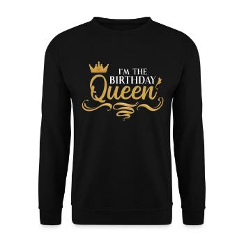 I'm The Birthday Queen Paare Geburtstag Geschenk - Unisex Pullover - Schwarz - Vorne - Alina (178cm) & Michal (187cm)