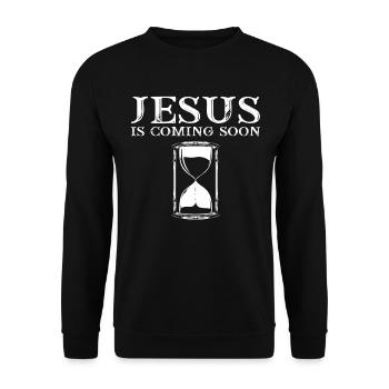 Jesus Is Coming Soon Countdown Christian Jesus - Unisex Sweatshirt - black - Front - Alina (178cm) & Michal (187cm)