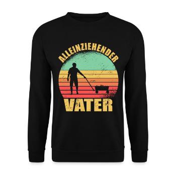 Alleinziehender Vater Vatertag Vatertagsgeschenk - Unisex Pullover - Schwarz - Vorne - Alina (178cm) & Michal (187cm)