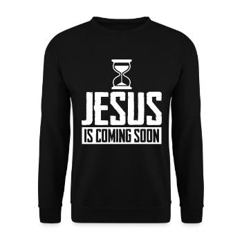 Jesus Is Coming Soon Countdown Christian Jesus - Unisex Sweatshirt - black - Front - Alina (178cm) & Michal (187cm)