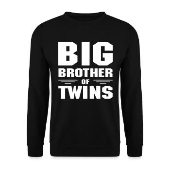 Grand Frère des Jumeaux Großer Bruder - Sweat-shirt Unisexe - noir - Devant - Alina (178cm) & Michal (187cm)