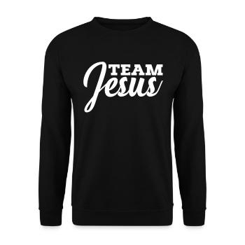 Team Jesus Christian Religion Christ Jesus - Unisex Pullover - Schwarz - Vorne - Alina (178cm) & Michal (187cm)