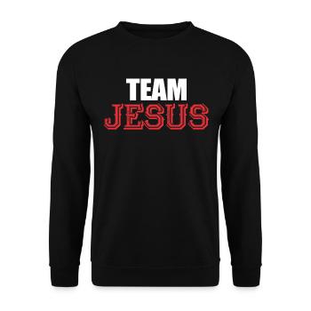 Team Jesus Christian Religion Christ Jesus - Unisex Pullover - Schwarz - Vorne - Alina (178cm) & Michal (187cm)