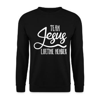 Team Jesus Lifetime Member Christian Jesus - Unisex Sweatshirt - black - Front - Alina (178cm) & Michal (187cm)