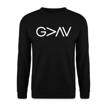Dieu est plus grand que les hauts et les bas du Christ - Sweat-shirt Unisexe - noir - Devant - Alina (178cm) & Michal (187cm)