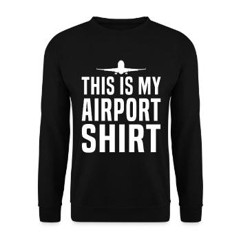 This Is My Airport Shirt Funny Travel - Unisex Sweatshirt - black - Front - Alina (178cm) & Michal (187cm)