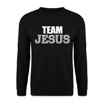 Team Jesus Christian Religion Christ Jesus - Unisex Pullover - Schwarz - Vorne - Alina (178cm) & Michal (187cm)