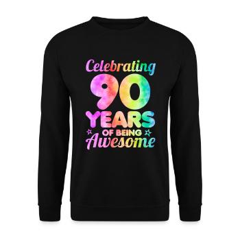 Idée du 90e anniversaire célébrant 90 ans d’existence - Sweat-shirt Unisexe - noir - Devant - Alina (178cm) & Michal (187cm)