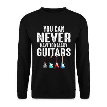 You Can Never Have Too Many Guitars Gitarre - Unisex Pullover - Schwarz - Vorne - Alina (178cm) & Michal (187cm)