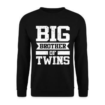 Grand Frère des Jumeaux Großer Bruder - Sweat-shirt Unisexe - noir - Devant - Alina (178cm) & Michal (187cm)