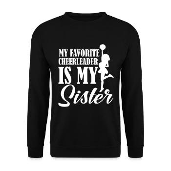 Ma pom-pom girl préférée est Ma sœur Cheer - Sweat-shirt Unisexe - noir - Devant - Alina (178cm) & Michal (187cm)