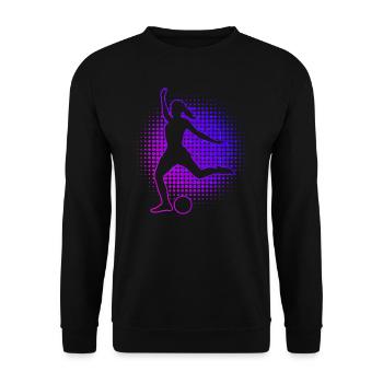 Fussballspieler Fussball Fussballer Fussballspiele - Unisex Pullover - Schwarz - Vorne - Alina (178cm) & Michal (187cm)