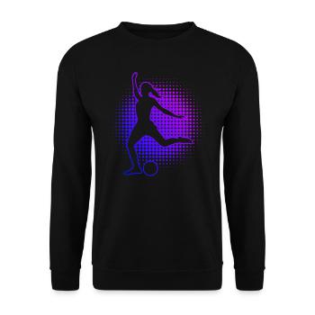 Herren Fussballspielen Damen Fussballspieler - Unisex Pullover - Schwarz - Vorne - Alina (178cm) & Michal (187cm)