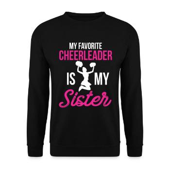 My Favorite Cheerleader Is My Sister Cheer - Unisex Sweatshirt - black - Front - Alina (178cm) & Michal (187cm)