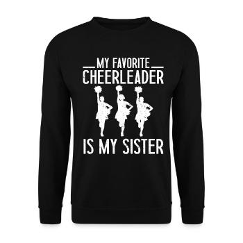 Ma pom-pom girl préférée est Ma sœur Cheer - Sweat-shirt Unisexe - noir - Devant - Alina (178cm) & Michal (187cm)