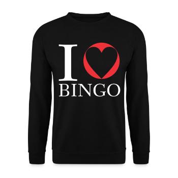 I Love Bingo Lustiges Bingo - Unisex Pullover - Schwarz - Vorne - Alina (178cm) & Michal (187cm)
