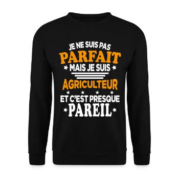 Je ne suis pas parfait mais je suis Agriculteur - Sweat-shirt Unisexe - noir - Devant - Alina (178cm) & Michal (187cm)