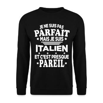 Je ne suis pas parfait mais je suis Italien - Sweat-shirt Unisexe - noir - Devant - Alina (178cm) & Michal (187cm)