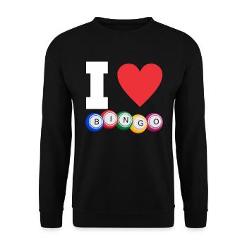 I Love Bingo Funny Bingo Lover Funny Bingo - Unisex Sweatshirt - black - Front - Alina (178cm) & Michal (187cm)