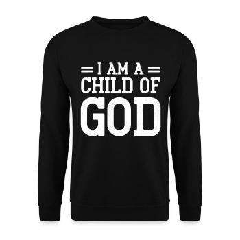 Je suis un enfant de Dieu Chrétien Jésus Religion - Sweat-shirt Unisexe - noir - Devant - Alina (178cm) & Michal (187cm)