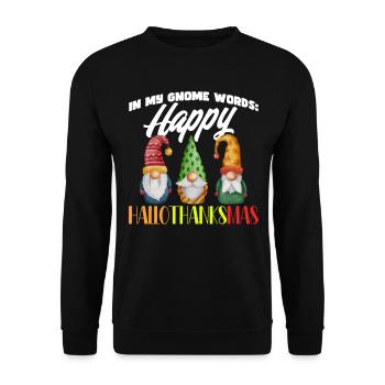 Thanksgiving Funny Gnomes Costume Autumn - Unisex Sweatshirt - black - Front - Alina (178cm) & Michal (187cm)