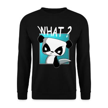 Quoi? drôle de panda, dictons drôles, chemise - Sweat-shirt Unisexe - noir - Devant - Alina (178cm) & Michal (187cm)